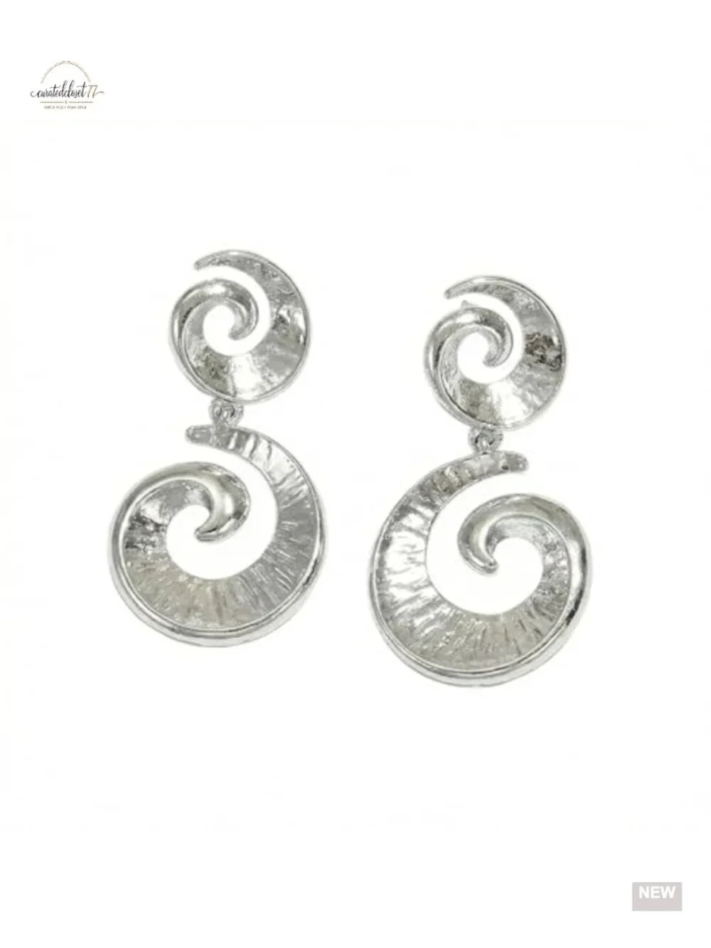 Layered Spiral Dangle Drop Earrings, Geometric Chunky Swirl Statement Jewelry